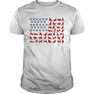 Cat Yoga Paw American Flag Veteran Independence Day Shirt